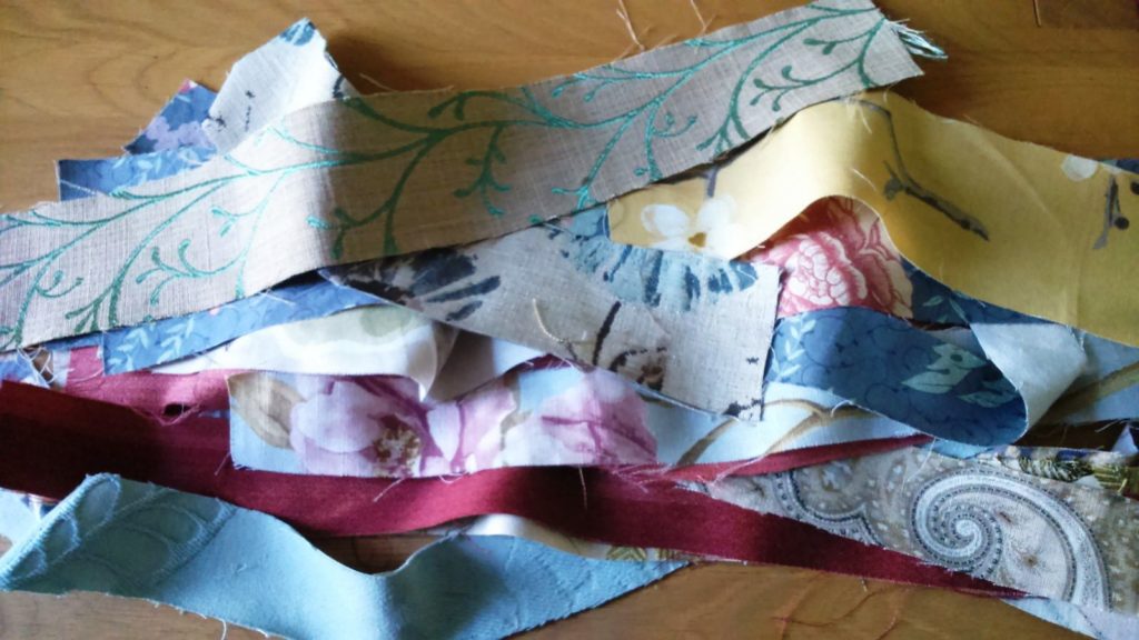 Remnants and Scraps: image of small curtain fabric strips