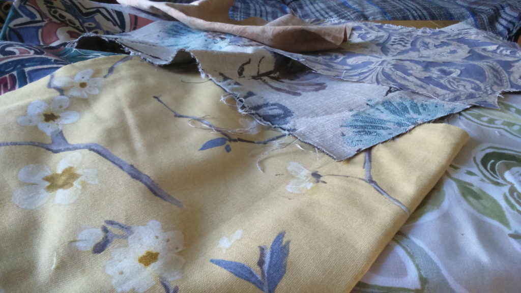 Remnants and Scraps - image of large curtain fabric scraps