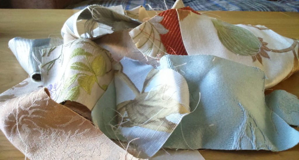 Remnants and Scraps: image of small curtain fabric scraps