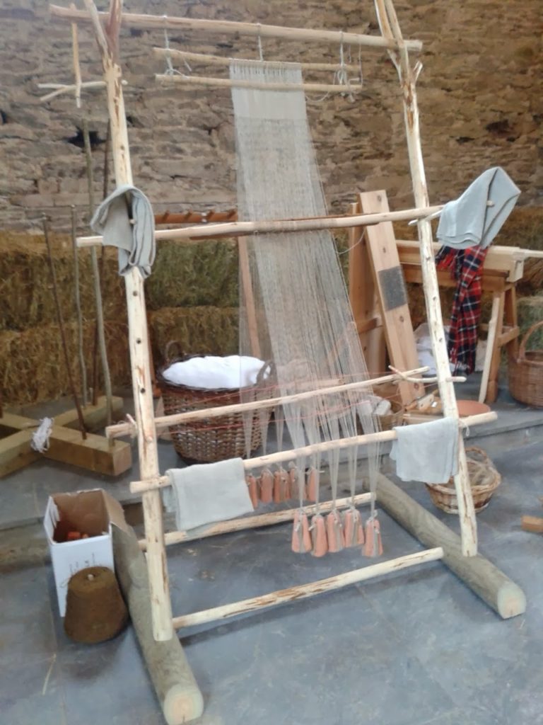 Warp-weighted Loom Weaving: Image of a warp-weighted loom