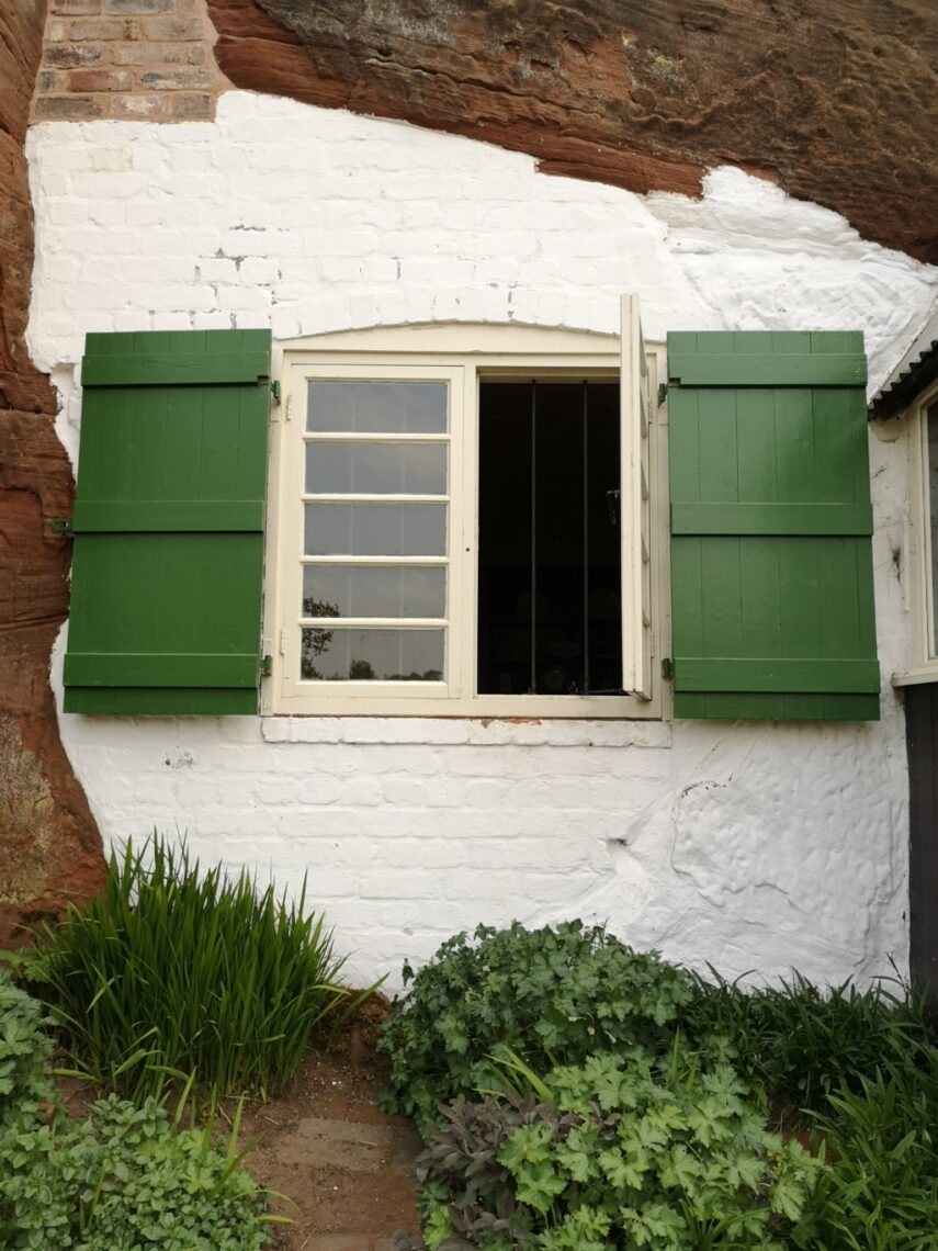 Food From the Hills: Image of a window in a rich house at Kinver Edge, Staffordshire, just to the north of Red Rock Farm