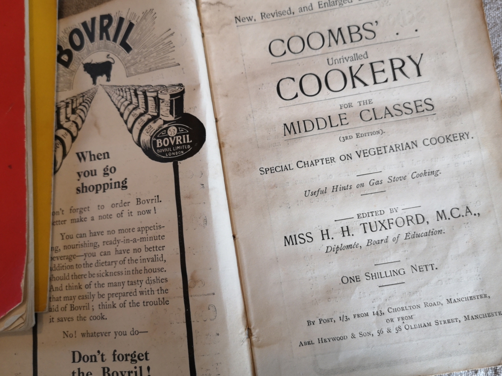 Eat More Nose to Tail - image of inside cover of 1911 book, Coombs Unrivalled Cookery for the Middle Classes by Miss H H Tuxford