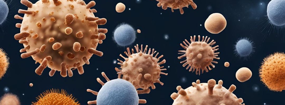 Contagion: Image of microbes (viruses, bacteria and fungal spores) said to cause illness. But, do they?