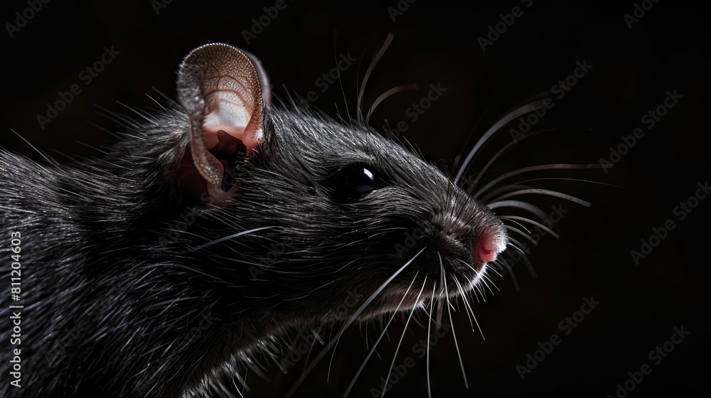 Comet Plague Connection: A black rat with a dark background, to represent our popular view of what caused the Black Death. But this post explores a longheld belief that plagues are connected to comet strikes and environmental catastrophe. Image generated by AI.